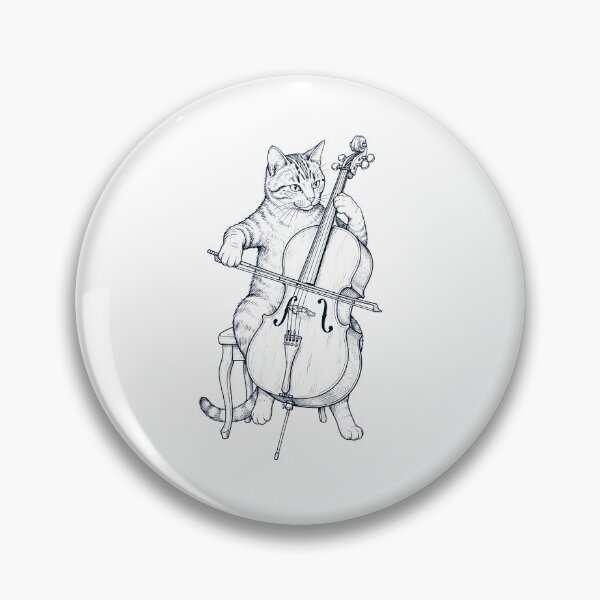 Item preview, Cat Playing Cello Player Kitten Music Lover designed and sold by dian-rody-crest.