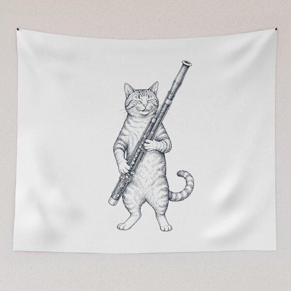 Item preview, Cat Playing Bassoon Player Kitten Music Lover designed and sold by dian-rody-crest.