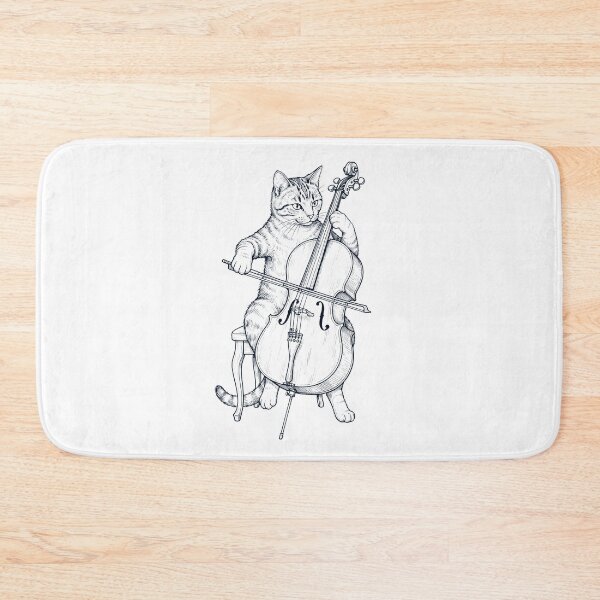 Item preview, Cat Playing Cello Player Kitten Music Lover designed and sold by dian-rody-crest.