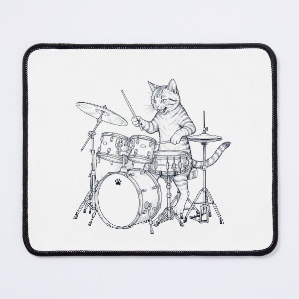 Item preview, Cat Playing Drum Player Kitten Music Lover designed and sold by dian-rody-crest.