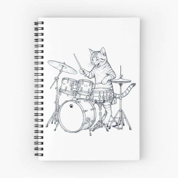 Item preview, Cat Playing Drum Player Kitten Music Lover designed and sold by dian-rody-crest.