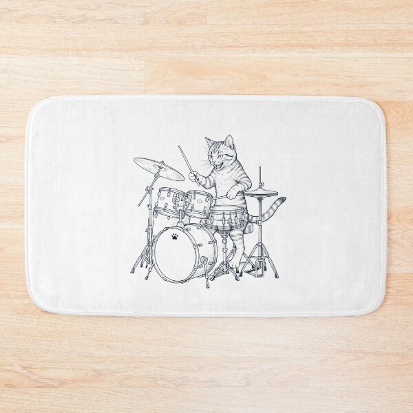Item preview, Cat Playing Drum Player Kitten Music Lover designed and sold by dian-rody-crest.