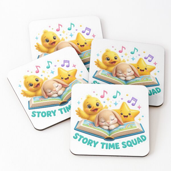 Item preview, Story Time Squad – Cute Characters Reading a Picture Book designed and sold by LearnFunStore.
