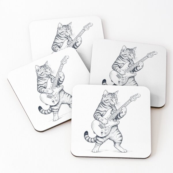 Item preview, Cat Playing Electric Guitar Player Kitten Music Lover designed and sold by dian-rody-crest.