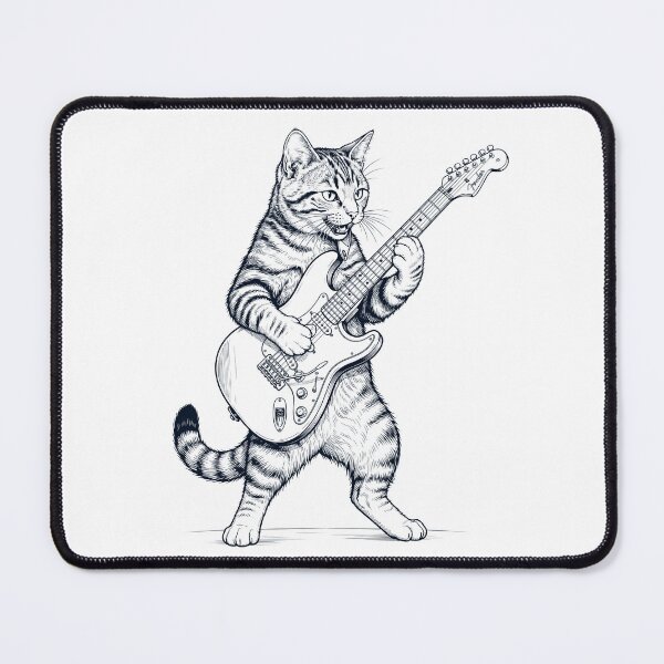 Item preview, Cat Playing Electric Guitar Player Kitten Music Lover designed and sold by dian-rody-crest.