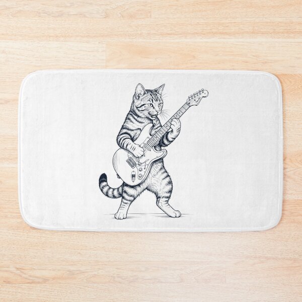 Item preview, Cat Playing Electric Guitar Player Kitten Music Lover designed and sold by dian-rody-crest.