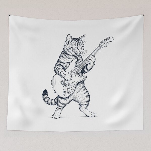 Item preview, Cat Playing Electric Guitar Player Kitten Music Lover designed and sold by dian-rody-crest.