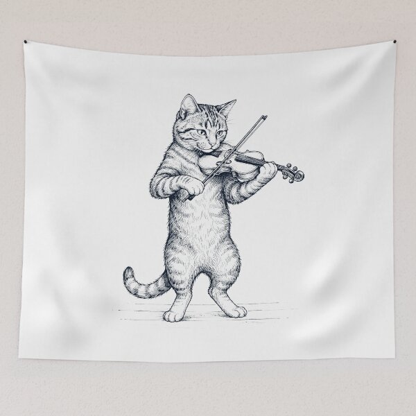 Item preview, Cat Playing Fiddle Player Kitten Music Lover designed and sold by dian-rody-crest.
