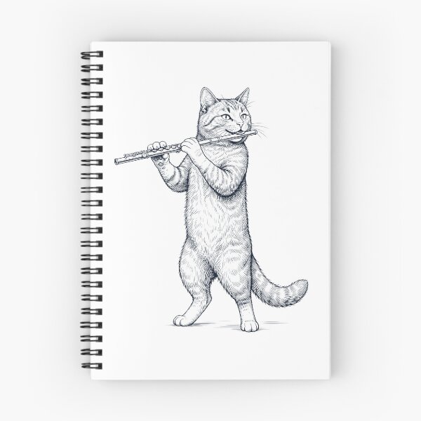 Item preview, Cat Playing Flute Player Kitten Music Lover designed and sold by dian-rody-crest.