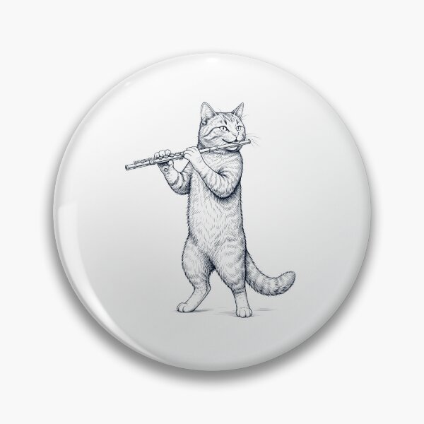 Item preview, Cat Playing Flute Player Kitten Music Lover designed and sold by dian-rody-crest.