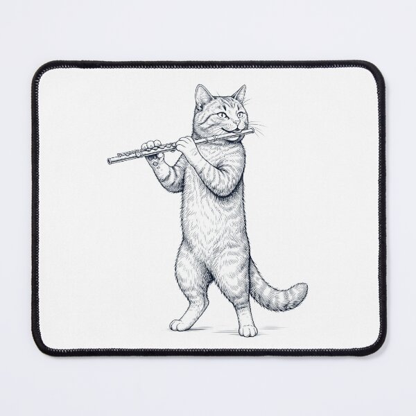 Item preview, Cat Playing Flute Player Kitten Music Lover designed and sold by dian-rody-crest.