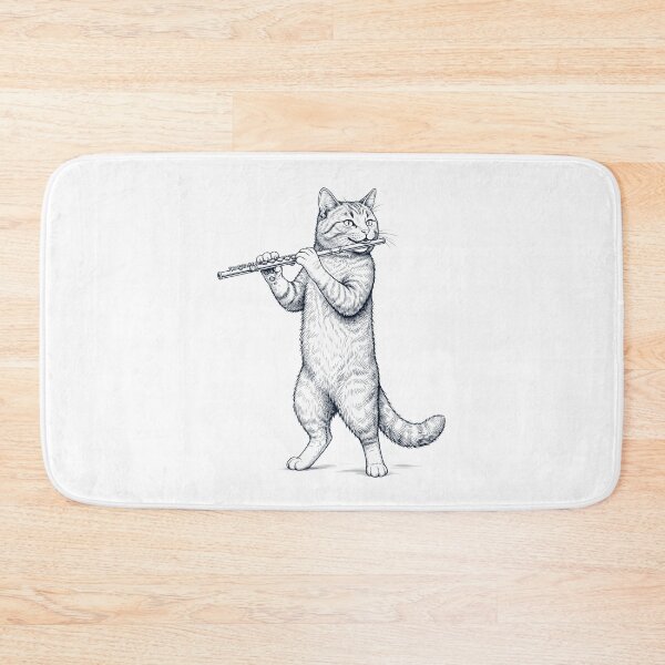 Item preview, Cat Playing Flute Player Kitten Music Lover designed and sold by dian-rody-crest.