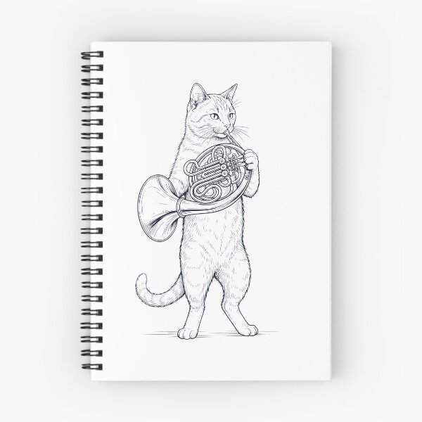 Item preview, Cat Playing French Horn Player Kitten Music Lover designed and sold by dian-rody-crest.