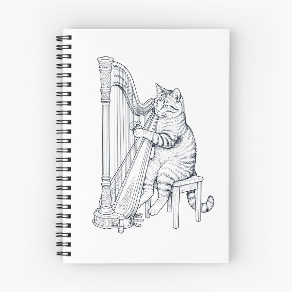Item preview, Cat Playing Harp Player Kitten Music Lover designed and sold by dian-rody-crest.
