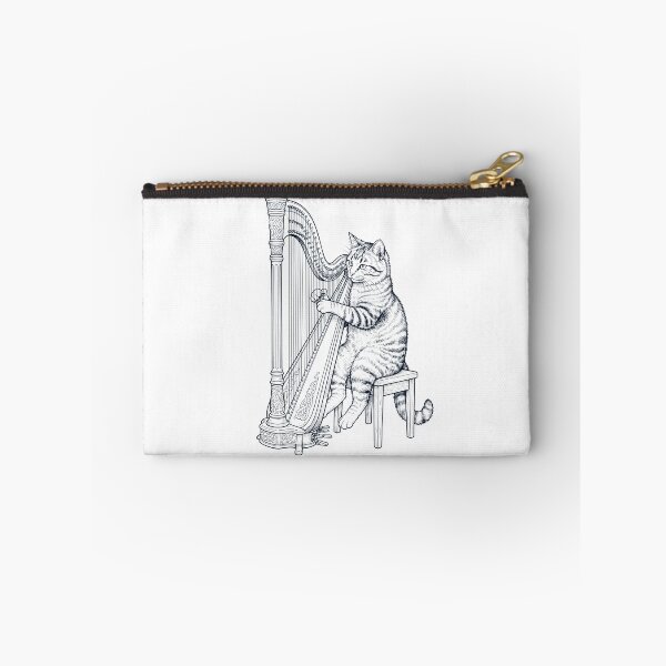 Item preview, Cat Playing Harp Player Kitten Music Lover designed and sold by dian-rody-crest.