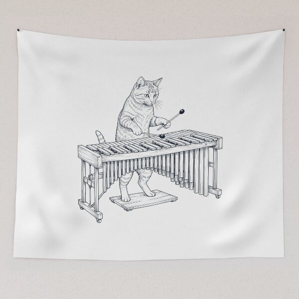 Item preview, Cat Playing Marimba Player Kitten Music Lover designed and sold by dian-rody-crest.