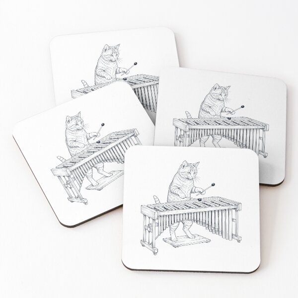 Item preview, Gato tocando la marimba, gatito amante de la música designed and sold by dian-rody-crest.