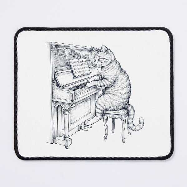 Item preview, Cat Playing Piano Player Kitten Music Lover designed and sold by dian-rody-crest.