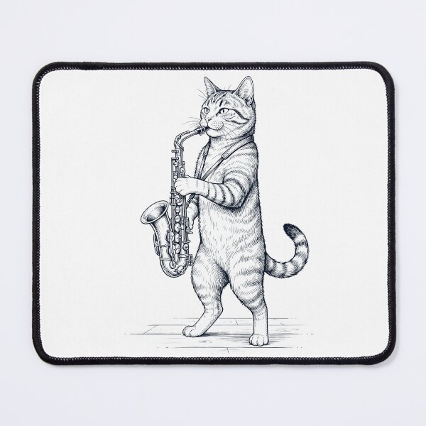 Item preview, Cat Playing Saxophone Player Kitten Music Lover designed and sold by dian-rody-crest.