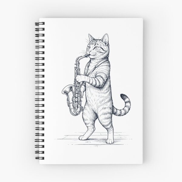 Item preview, Cat Playing Saxophone Player Kitten Music Lover designed and sold by dian-rody-crest.
