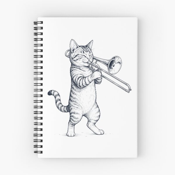 Item preview, Cat Playing Trombone Player Kitten Music Lover designed and sold by dian-rody-crest.