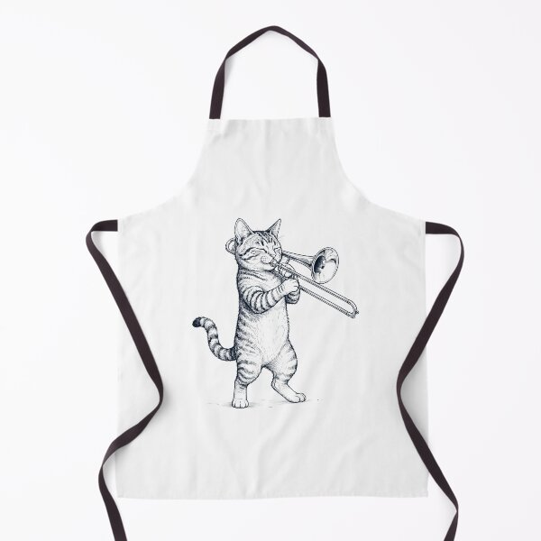 Item preview, Cat Playing Trombone Player Kitten Music Lover designed and sold by dian-rody-crest.