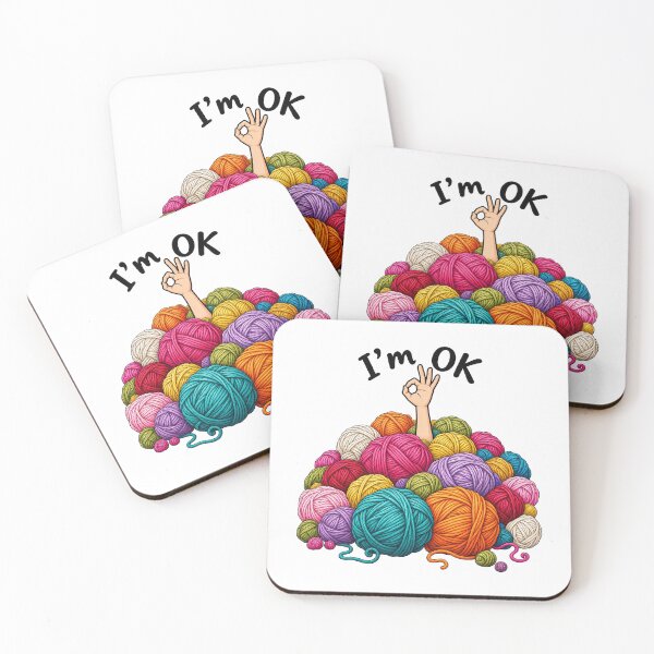 Item preview, I'm OK, Funny Yarn Lover, Quirky Knitting Humor, Yarn Stash Obsession, Creative Crafter Gift designed and sold by Cchotlan.