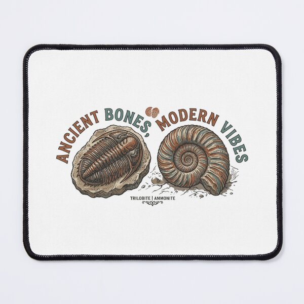 Item preview, Ancient Bones Modern Vibes - Trilobite and Spiral Ammonite Fossil Artwork designed and sold by ModdiesColors.