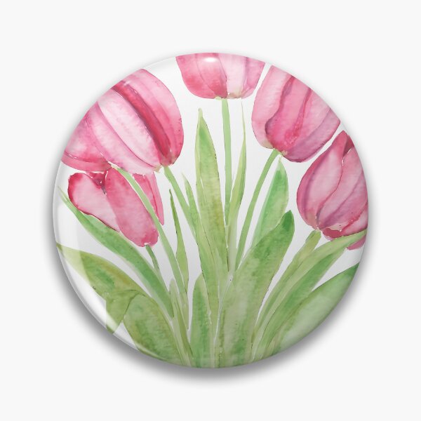 Item preview, Hand Painted Pink Tulips Flowers  Watercolor Painting   designed and sold by DreylaryAylima.