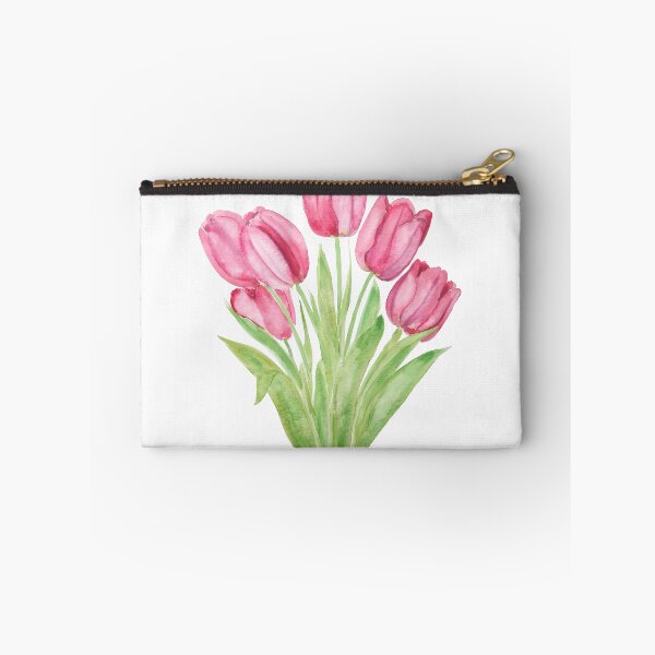 Artikelvorschau, Handgemaltes Aquarellbild mit rosa Tulpen entworfen und verkauft von DreylaryAylima.
