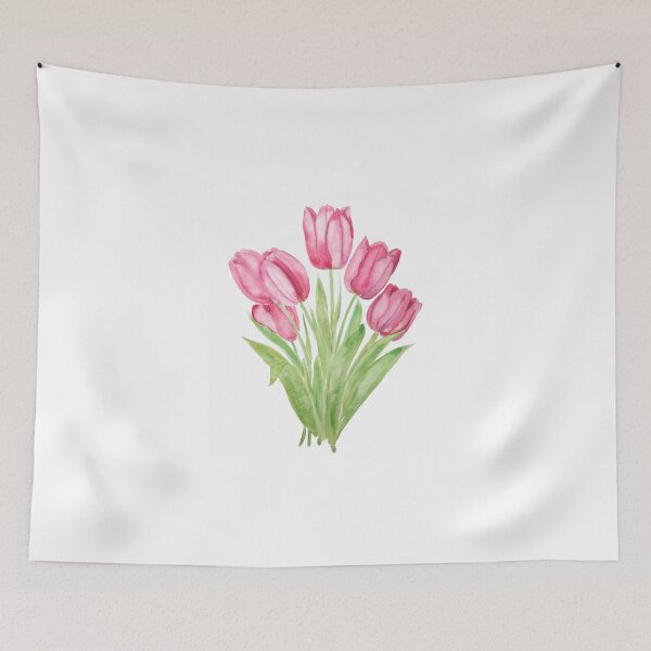 Item preview, Hand Painted Pink Tulips Flowers  Watercolor Painting   designed and sold by DreylaryAylima.