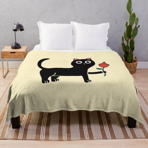 Item preview, Cute Black Cat With Rose Flower designed and sold by lavernemcdonald.