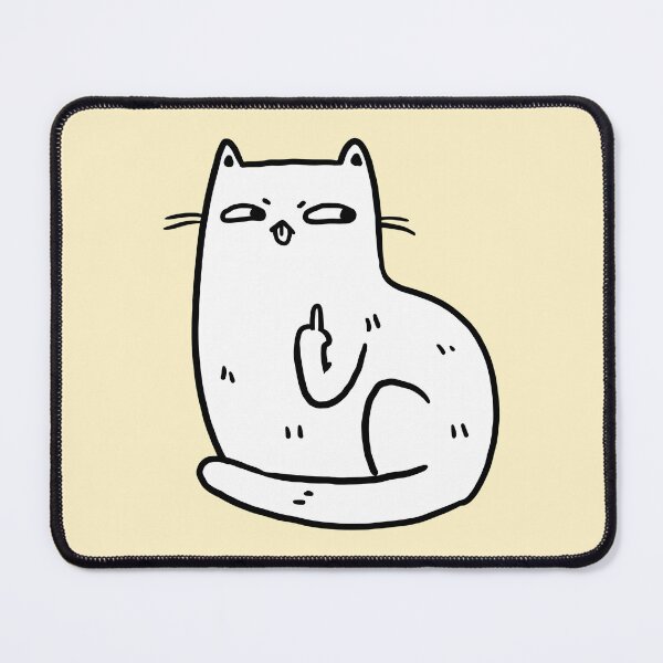 Item preview, Sassy White Cat Middle Finger Mood designed and sold by lavernemcdonald.