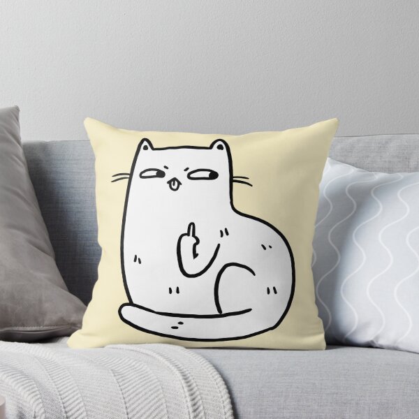 Item preview, Sassy White Cat Middle Finger Mood designed and sold by lavernemcdonald.