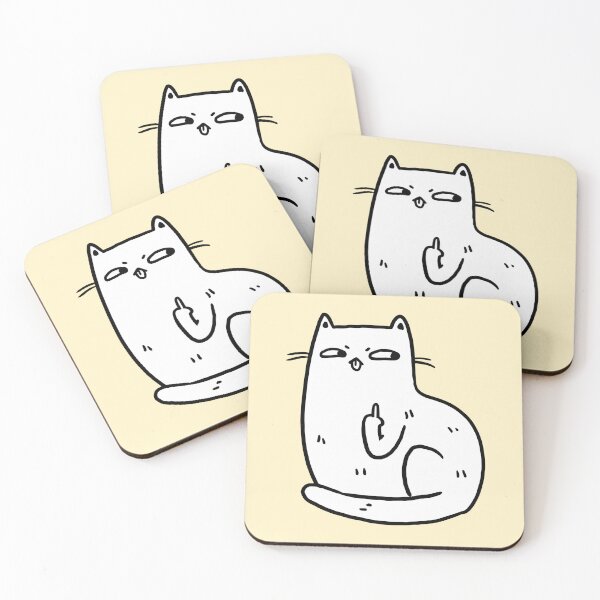 Item preview, Sassy White Cat Middle Finger Mood designed and sold by lavernemcdonald.