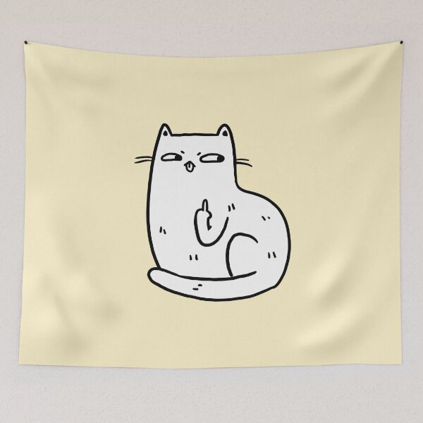 Item preview, Sassy White Cat Middle Finger Mood designed and sold by lavernemcdonald.