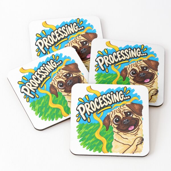Item preview, Funny Pug Processing Cute Dog Cartoon designed and sold by newsuept25.art.