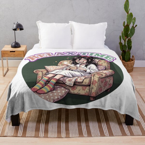 Item preview, Please Stay Inside – Cozy Anime Girl with Cat Coffee Mug designed and sold by LOVEARTDESIGN.