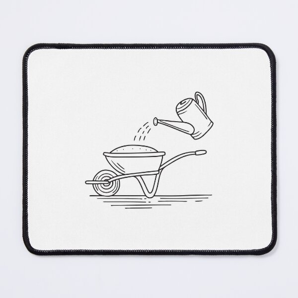 Item preview, A wheelbarrow beside a watering can designed and sold by rasagamastore.