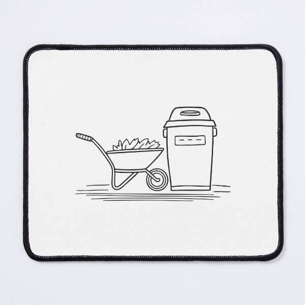 Item preview, A wheelbarrow close to a compost bin with leaves scattered around designed and sold by rasagamastore.