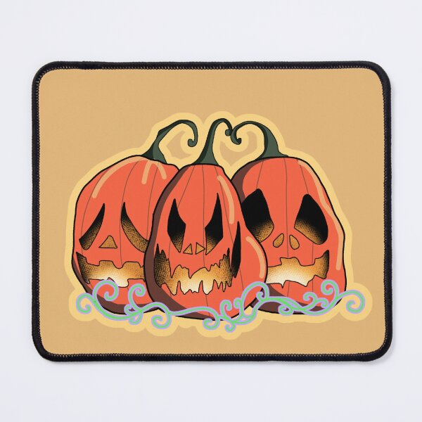 Item preview, Three smiling pumpkins designed and sold by Bizarre Bazaar.