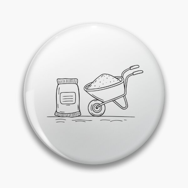 Item preview, A wheelbarrow next to a bag of fertilizer placed on the grass designed and sold by rasagamastore.