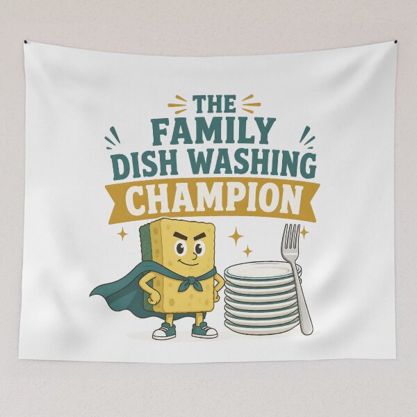 Item preview, The Family Dish Washing Champion Funny Cleanup designed and sold by BernoNickel.