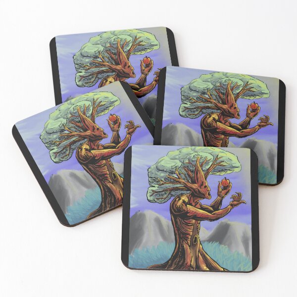 Item preview, Tree Spirit Holding Apple Fantasy Art designed and sold by J-Mindful.