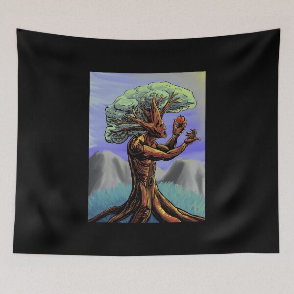Item preview, Tree Spirit Holding Apple Fantasy Art designed and sold by J-Mindful.