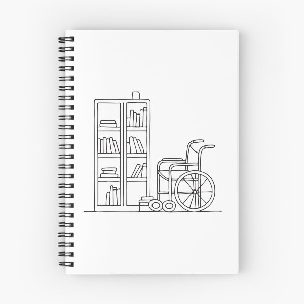 Item preview, A wheelchair parked beside a bookshelf filled with novels designed and sold by rasagamastore.