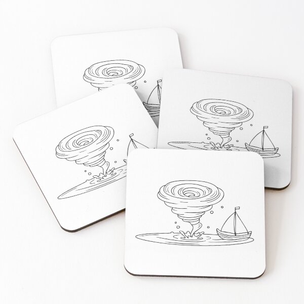 Item preview, A whirlpool beside a small boat drifting toward the edge designed and sold by rasagamastore.