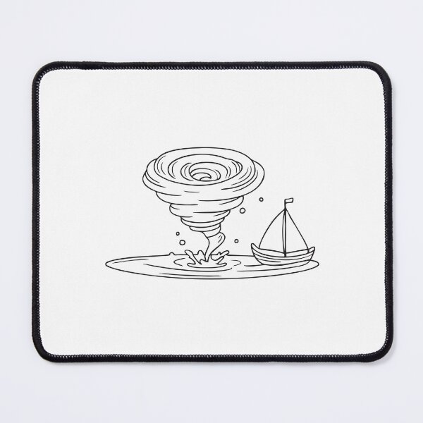 Item preview, A whirlpool beside a small boat drifting toward the edge designed and sold by rasagamastore.