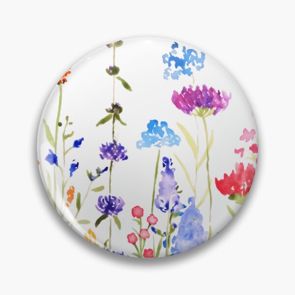 Item preview, Hand Painted Colorful Wild Flowers Watercolor Painting designed and sold by mendelsonGenz.