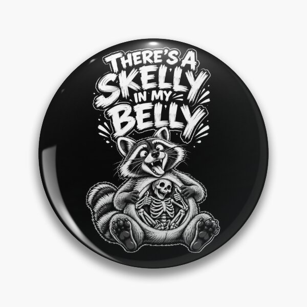 Item preview, There's a Skelly in My Belly Black and White Raccoon designed and sold by Creative-Sanc.